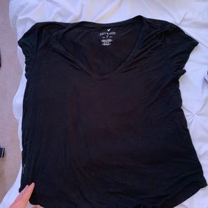 black soft and sexy v neck top